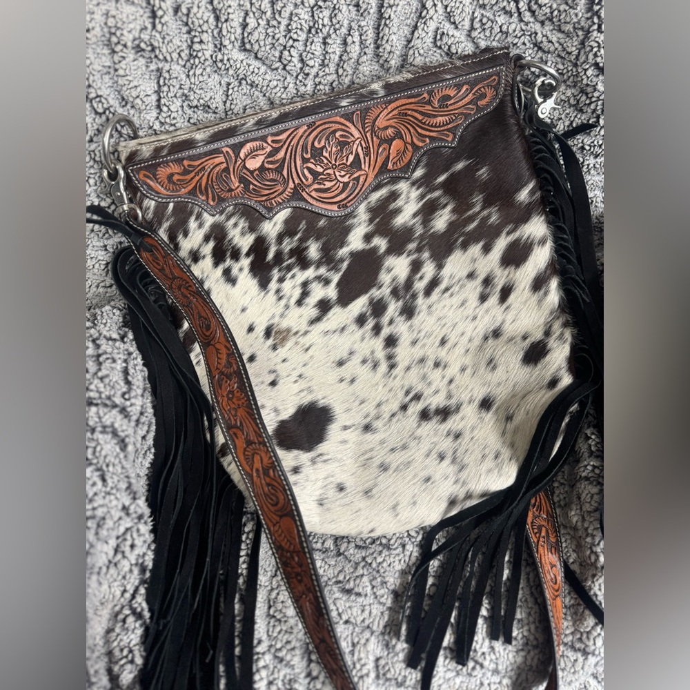 Leather and Cowhide Crossbody Bag Rafter T Ranch Co.